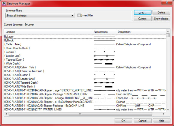 free autocad civil linetypes