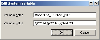 Windows Environment Variable ADSKFLEX_LICENSE_FILE