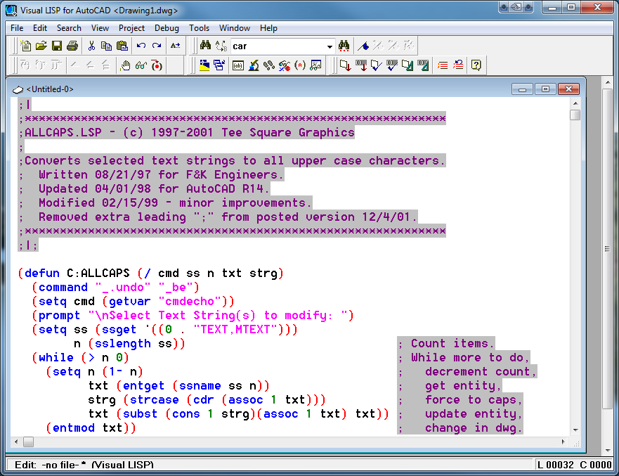 autocad lisp editor