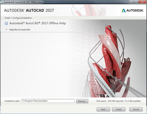 AutoCAD 2017 Help Install