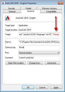 AutoCAD startup with no splash screen